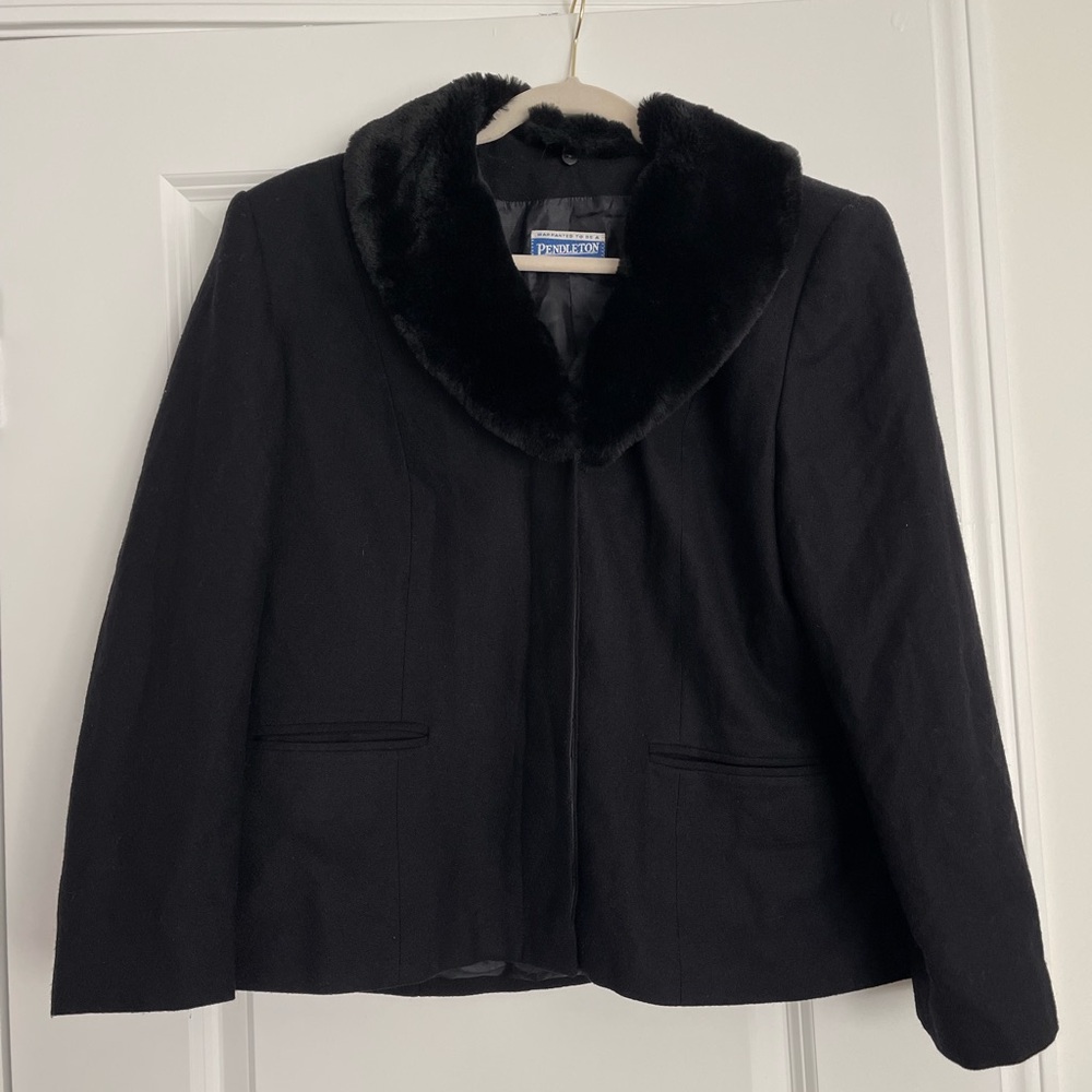 Pendleton Faux Fur Collar Coat